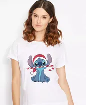 Comprar Polo Navidad Stitch Disney Feliz Navidad Sublimado Dama Spum