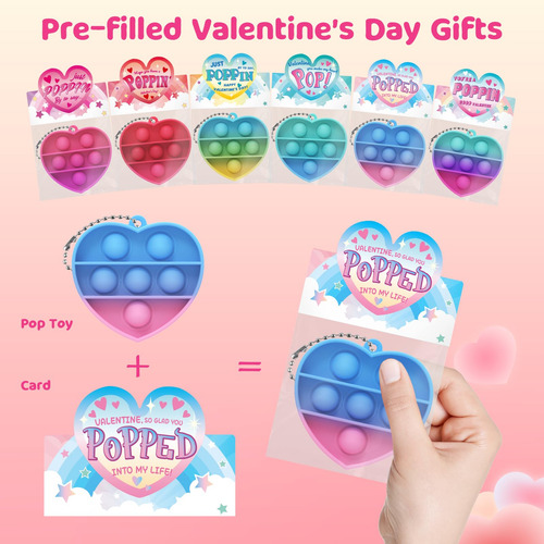 Fidget Toys Cmiolacuna Heart Pop Stress Relief, 30 Paquetes