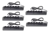 Comprar Kit 5 Pçs Filtro De Linha Em Abs Cu002F 6 Tomadas Diagonais Cor Preto 127vu002F220v