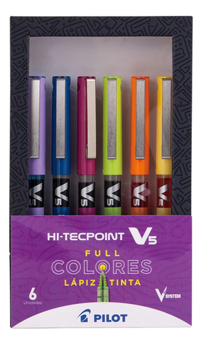 Set Lápices Tinta Hi-tecpoint V5 6 Un.