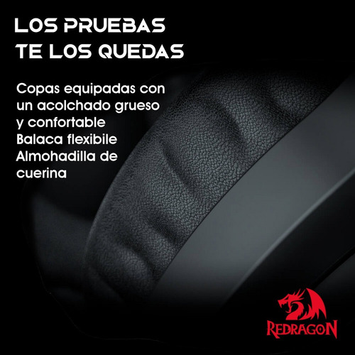 Imagen 5 de 7 de Diadema Gamer Redragon H260rgb Hylas Usb/3.5mm Con Micrófono