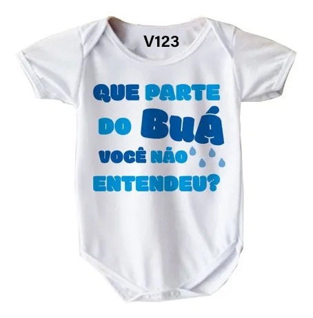 Roupa De Bebê Frase Engraçada Buá Menino V123