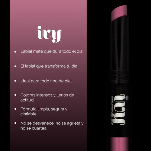 Labial Longwear Matte Lipstick Ivy Touchable Skin