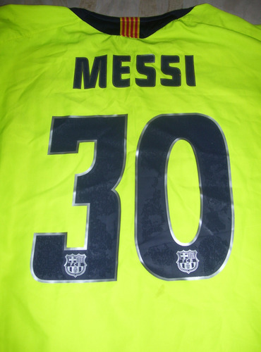 Barcelona De España Hermosa Nike Alterna Fluo 2005 #30 Messi (Usado)