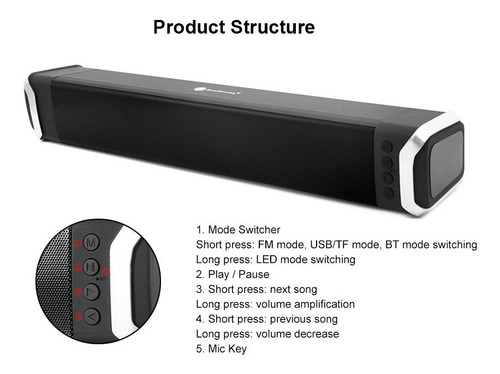 Imagen 7 de 10 de Parlante Barra De Sonido Bluetooth Tv Potente Calidad Smart®
