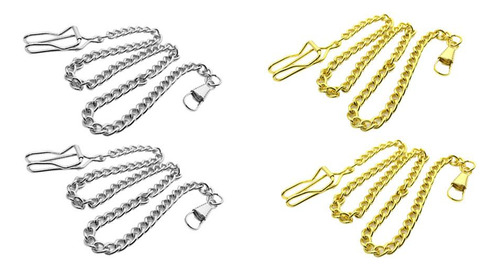 Cadena De Soporte De Reloj De Bolsillo Color Sólido, Plata