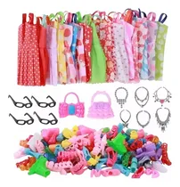 Comprar 32pcs Vestidos Barbies Y Gafas Zapatos Juguetes Para Niñas