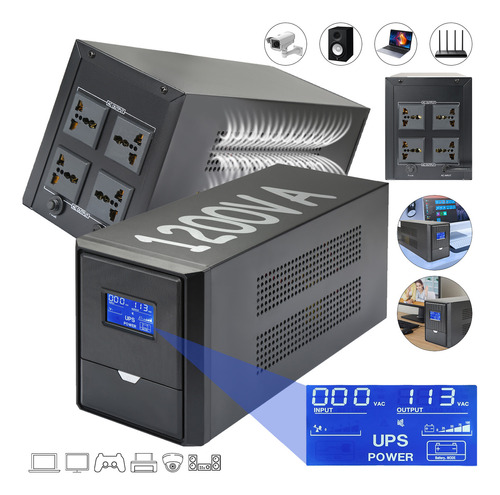 No Break Regulador De Voltaje Lcd 1200va Onda Sinusoidal Ups