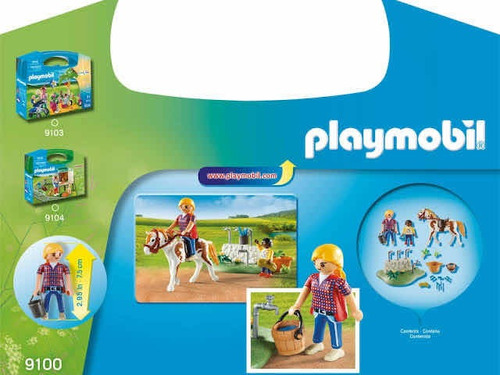 Playmobil 9100 Maletin Cuidado De Caballos 34 Piezas