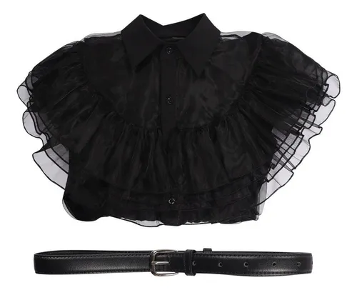 . Vestido De Wednesday Addams Disfraz Negro Cosplay Baile Escolar Trajes Chicas Fiesta Halloween