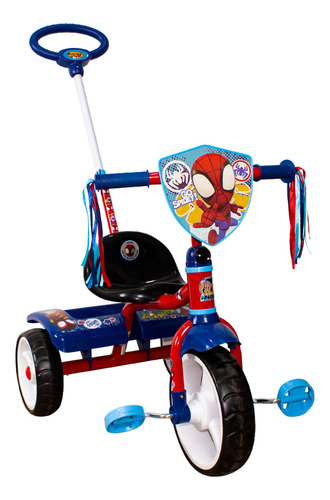 Triciclo Apache Spidey C/barra De Empuje Y Cajuela