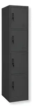 Locker Casilleros 4 Puertas Metalicos Cerradura Llave Eke Negro