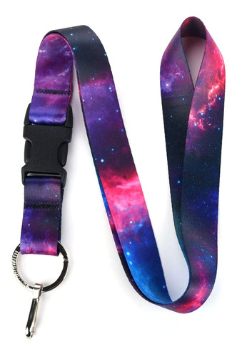 Nebula Premium Lanyard  Con Hebilla Y Anillo Plano  Fab...