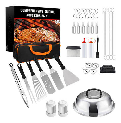 Set De 42 Juego De Utensilios Para Asador Carne Acero Inoxid