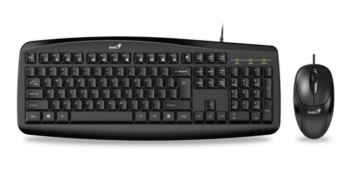 Kit de teclado y mouse Genius KM-200 Español de color negro