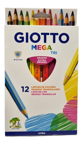 Lápices De Colores Giotto Mega Triangular