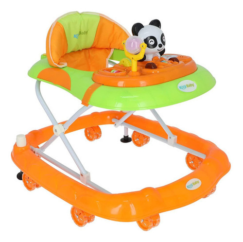 Andadera Kool Baby Panda Gel Musical Ajustable Color Naranja