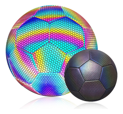 Fútbol Holográfico Brillante Que Brilla En La Oscuridad.