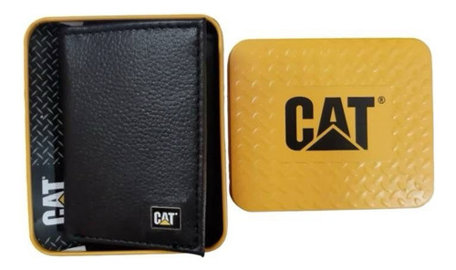 Billetera Cuero Cat  Wallet Negro