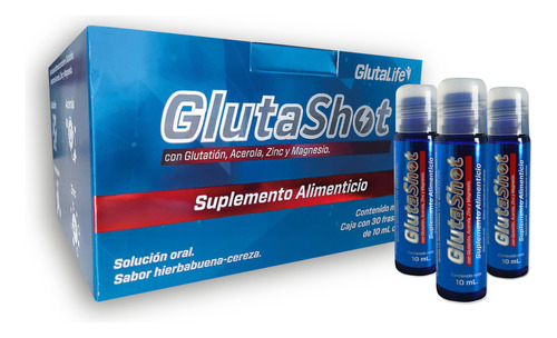 Glutashot Suplemento Líquido Glutation/magnesio 10ml 30pzs