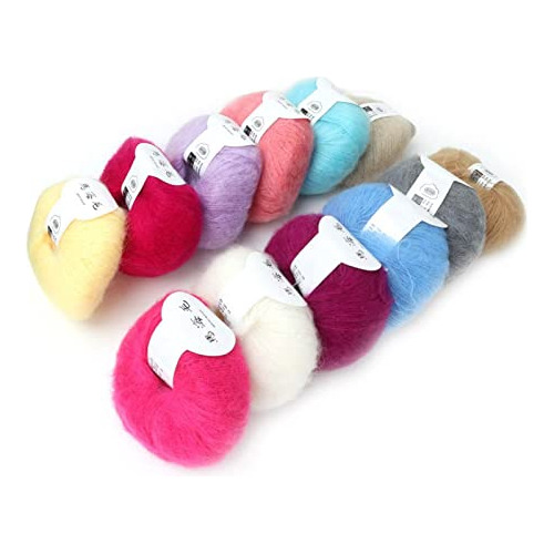 Hilo De Lana Para Tejer, 26 G/rollo, Suave, Mohair Pashm Kni