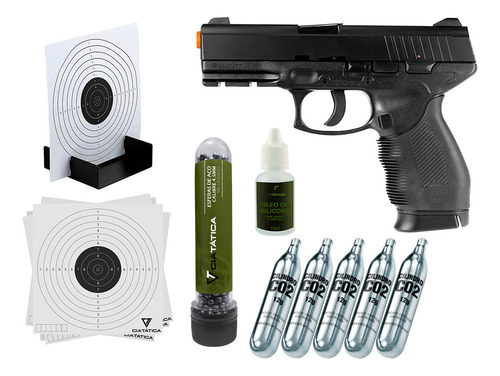 Arma Taurus 24/7 Co2 Kwc Airgun 4.5mm + Munição + Kit Alvos