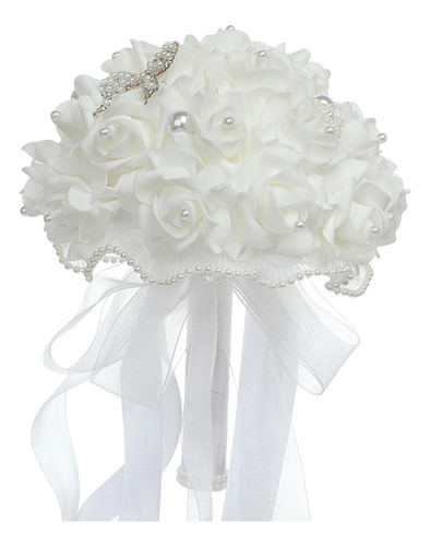Ramo De Novia De Boda, Flores Artificiales De Mano,