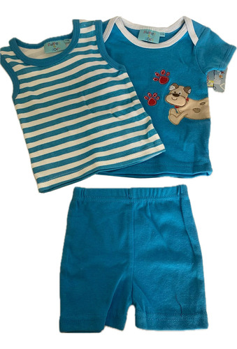 Ropa Conjunto Bebe - Set 3 Piezas: Remera Musculosa Short