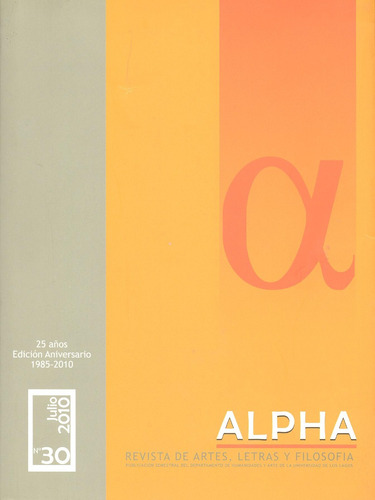 Alpha - Revista De Artes, Letras Y Filosofía, Ed. 25° Anive.