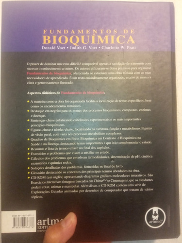 Livro Fundamentos De Bioquímica - Voet / Judith G. Voet / Pratt !!!!!!!!!!!!!!!!!! (Usado)