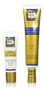 Roc Retinol Value Set Duo Deep Wrinkle Anti Aging Night Face Cream And Retinol