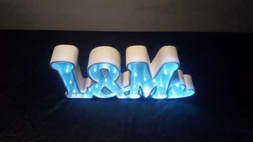 Nombres Iluminados 3 Letras 50 Cm - Polyfan Cartel Con Luces