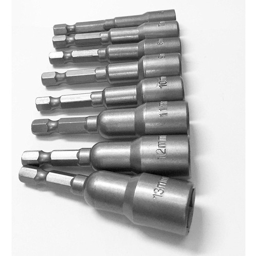 Jj Conjunto De 8 Soquetes Magnéticos Sextavados De 1/4 Pol.