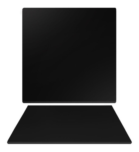 Tampo De Mesa Mdf Preto Quadrado 80cm X 15mm