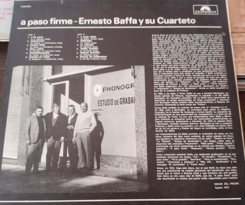 Disco Vinilo Ernesto Baffa- A Puro Tango- Orquesta (Usado)