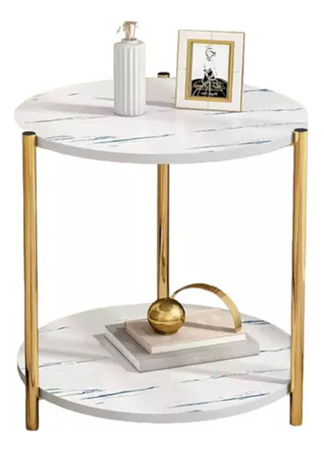 Mesa Mesas Centro Minimalista Auxiliar Redonda Sala Moderna Blanco