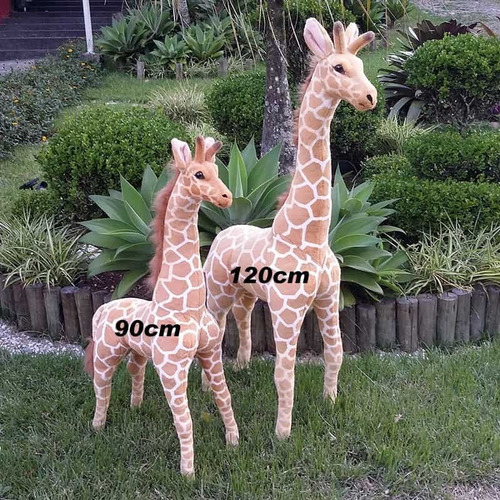Imagem 2 de 5 de Girafa De Pelúcia Safari - 90cm Em Pé Realistica