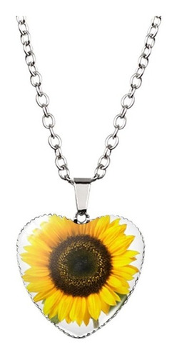 Collar De Girasol Para Mujer Sunflower + Mini Estuche Regalo