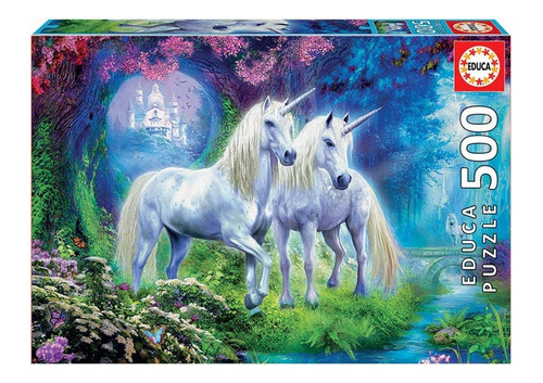 Rompecabeza Puzzle Educa X 500 Unicornios En El Bosque 17648