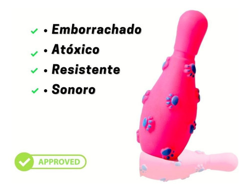 Brinquedo Pet - Pino De Boliche De Borracha Cor:rosa