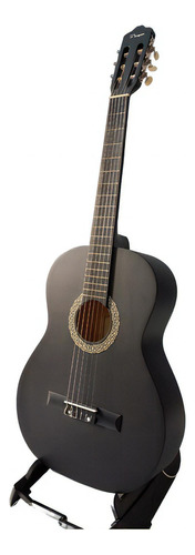 Guitarra Clásica Criolla Parquer Custom Negra Mate Funda Color Negro Orientación De La Mano Derecha