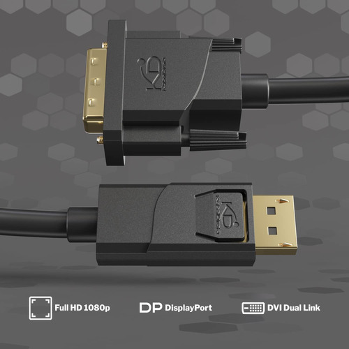 Kabeldirekt Cable Adaptador Displayport Dvi 5.9 Ft Dual