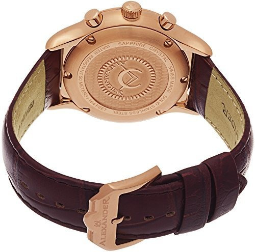 Multi-función De Cronógrafo De Cuero Marrón Alexander Heroic