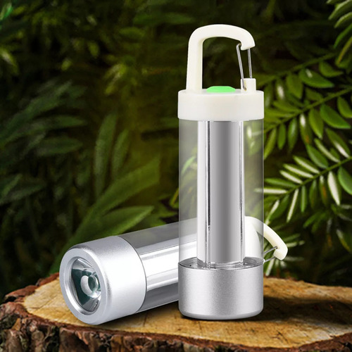 Mini Lampara Linterna Led Recargable Usb Camping Gancho Linterna Blanco Luz Blanco