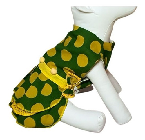 Roupa Pet - Vestido Copa Brasil Tam 6 - Roupinha Cachorro