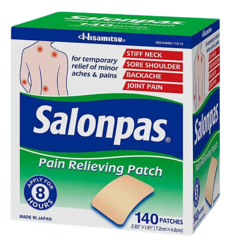 Emplastro Medicinal Salonpas Adesivo 140 Patches - Imp Eua