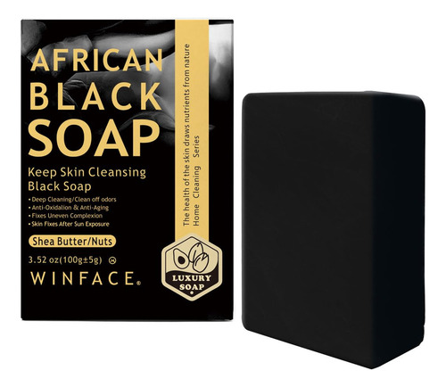 Jabón Facial, Jabón Negro, Limpia La Suciedad, Jabón Exfolia