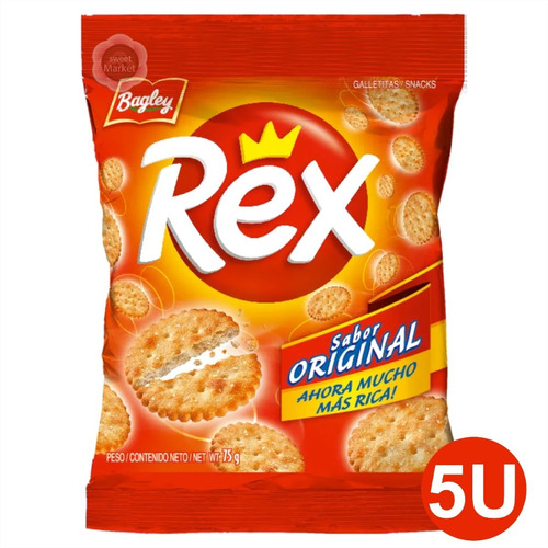 Galletitas Rex 75g X5 Paquetes - Oferta En Sweet Market