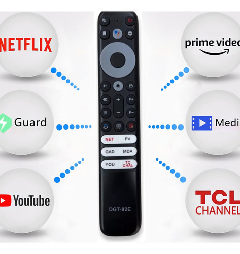 Control Remoto Para Tcl Smart Android Tv Sin Voz Yout Netfli