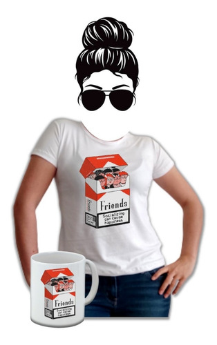 Camiseta  Friends Cigarillo Mujer Estampada  Mug Gratis